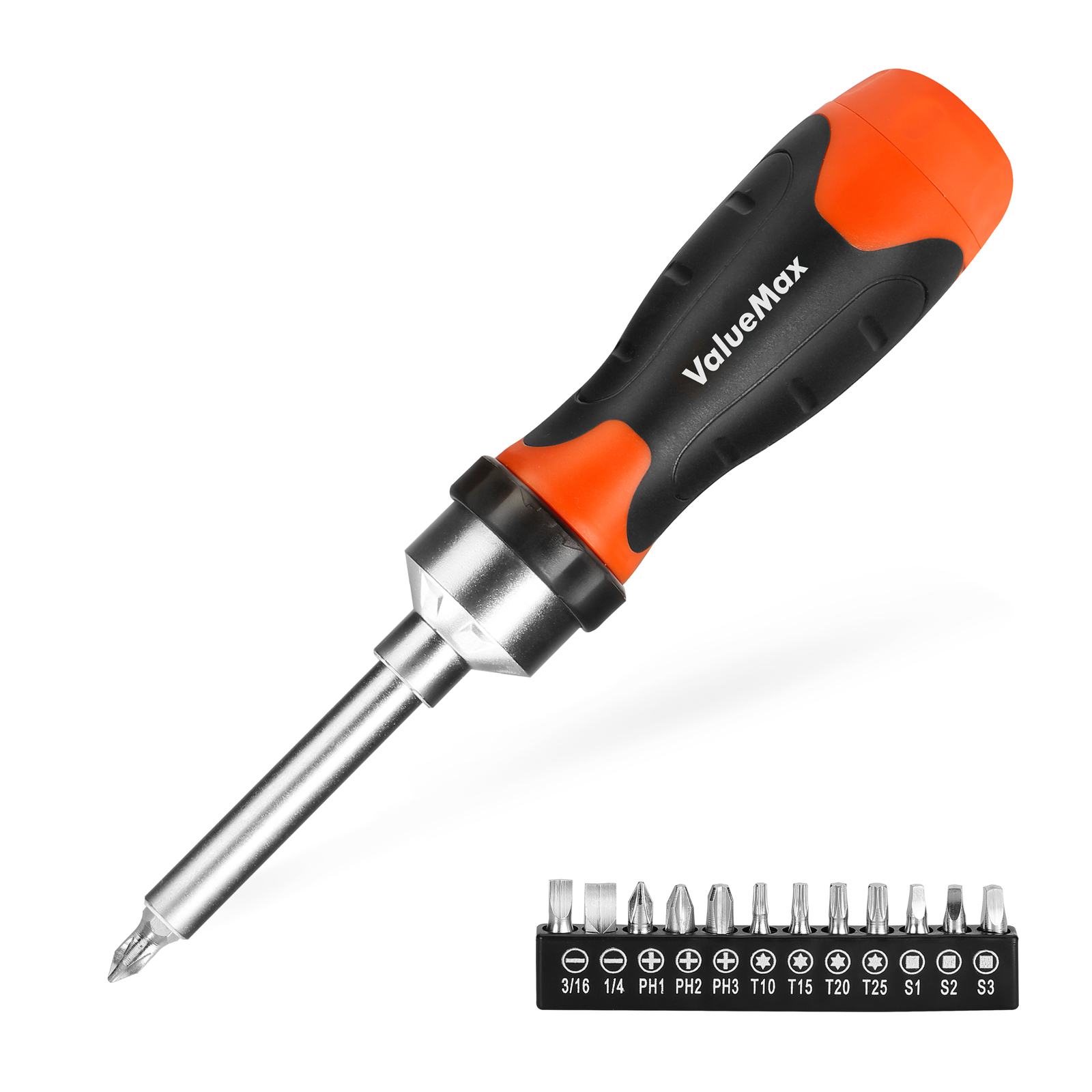 ValueMax 13-in-1 Multi-bit Ratcheting Screwdriver Set Tool All in One, Portable Multi-purpose Ratchet Screw-driver