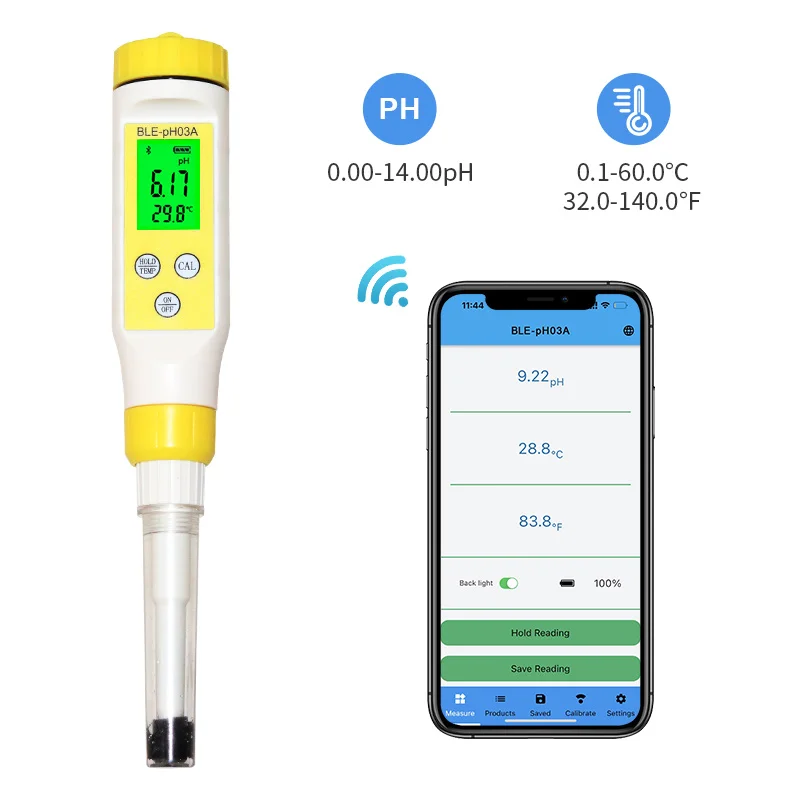 pH Monitor Digital pH Meter&Temperature Meter Water Quality Tester with ATC  and Automatic Calibration Function, pH Tester for hydroponics, Aquarium