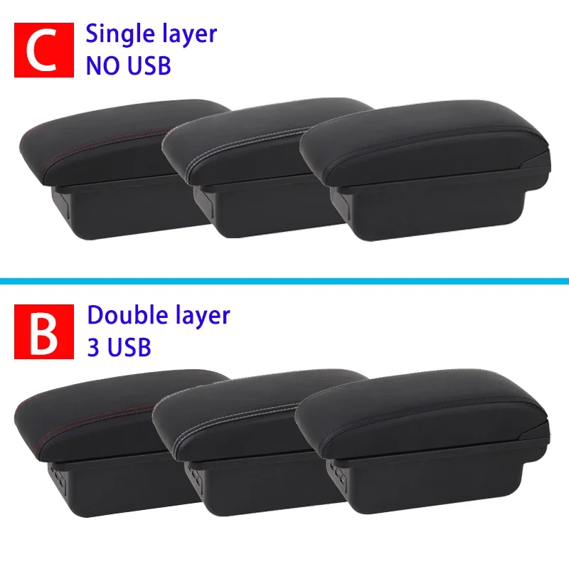 좌석 용 Ibiza armrest box 2017-2025 Ibiza Mk5 중앙 팔걸이 상자 인테리어 특수 자동차 수정 부품 보관함 USB