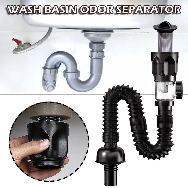 Telescopic Drain Pipe Under Wash Basin Sewer Drainage Pipes Connector Bathroom Kitchen Sink Water Hose Accessories