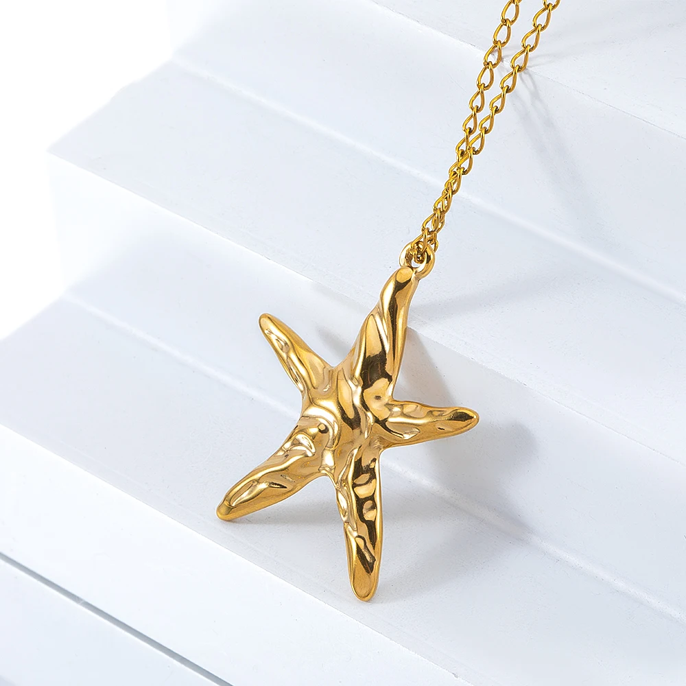 5 Stück Lava Design Sterne Charm Edelstahl Seestern Liebe Herz Anhänger Ohrring Halsketten Halsband DIY Schmuckherstellung Zubehör – Detail 2