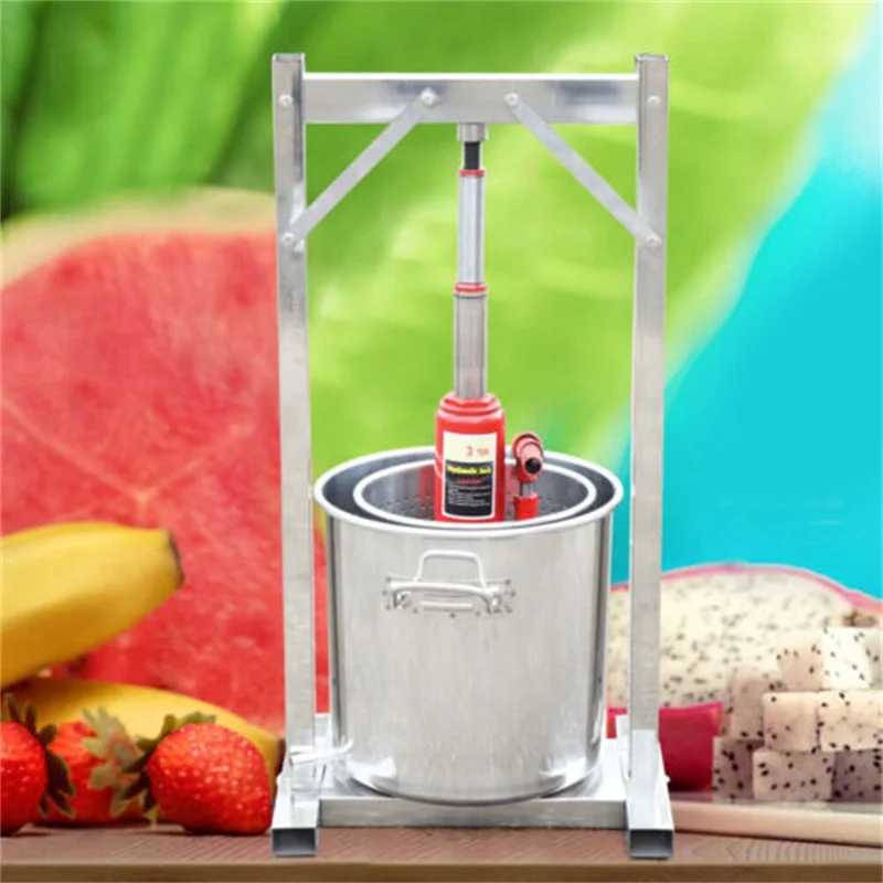 Fruit Wine Press 12L Grape Crusher Juice Maker Stainless Steel with Hydraulic Jack Wine Making Tool