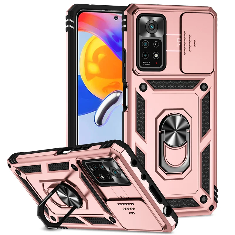 Enhanced Armor Ring Bracket Push Phone Case Cover