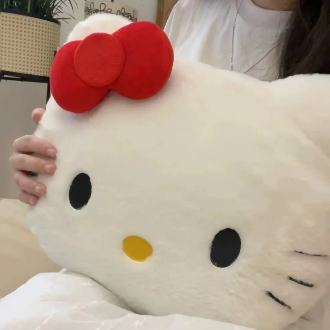 Kawaii Hello Kitty Cute Cat Head Plush Pillow Anime Sofa Bedhead Cushion  Female Gift Female Accessories wholesale Holiday gifts - AliExpress, image size:1080x1080