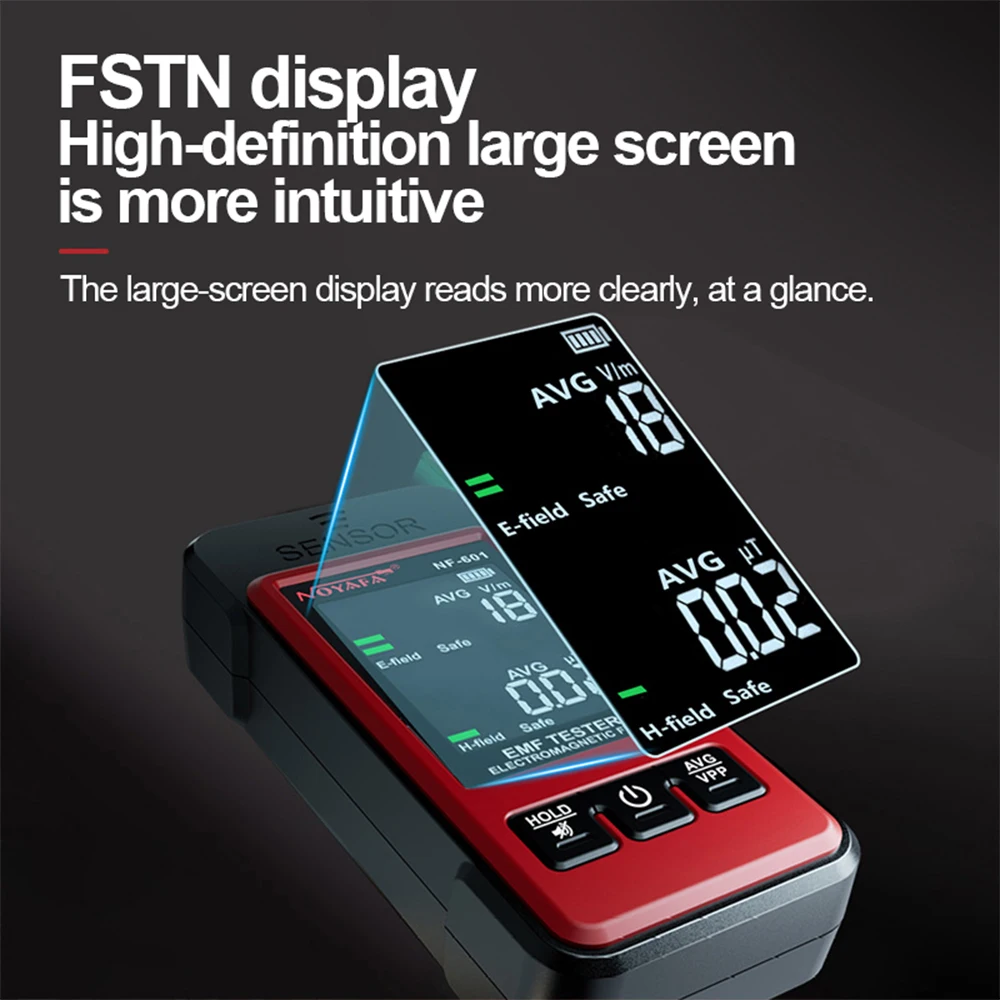 NF-601 Handheld Radiation Detector Geiger Counter Meter Electromagnetic Radiation Tester Dosimeter with Sound and Light Alarm