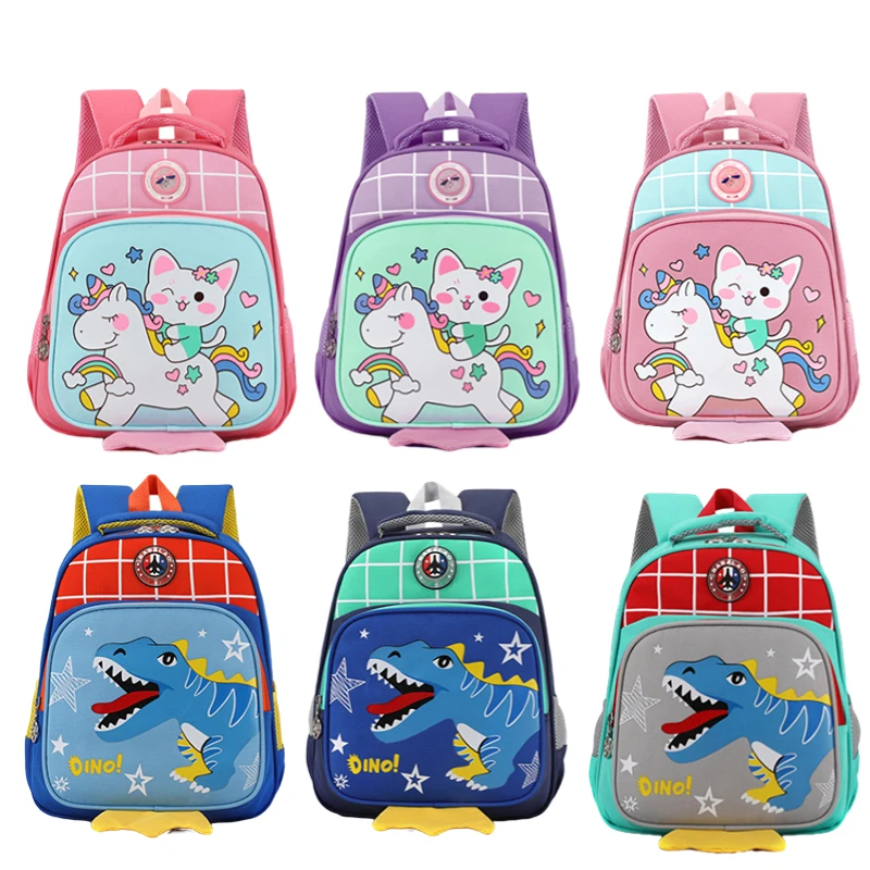 

Cute and Lightweight Boys and Girls Backpack Cartoon Dinosaur Cat Kindergarten Schoolbag Primary School Waterproof Casual Bag