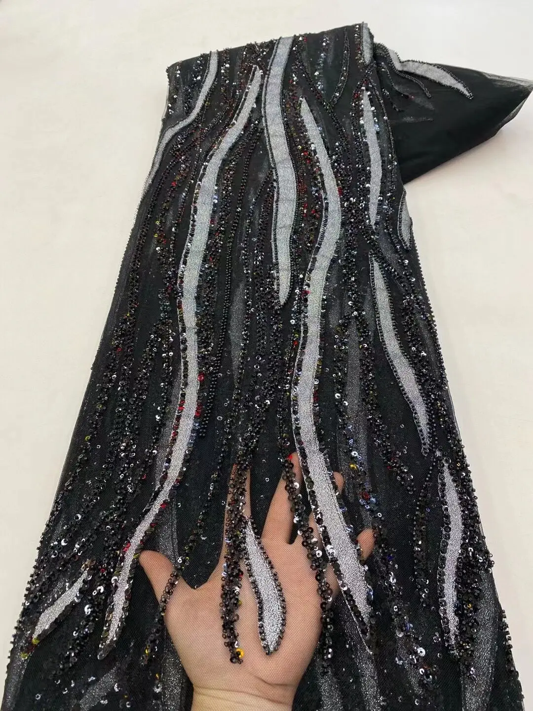 

Tulle French beads and sequins Lace Fabric Wedding Bridal ZH-1308309 Wedding Dress Lace FABRIC