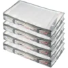 4/8 Pcs Underbed Storage Bags with Lid Large Capacity Quilt Clothes Storage Bag Foldable with Handle Clear Moisture Dust Proof 1