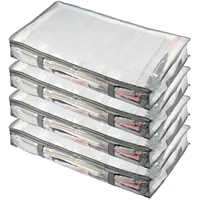 4/8 Pcs Underbed Storage Bags with Lid Large Capacity Quilt Clothes Storage Bag Foldable with Handle Clear Moisture Dust Proof 1
