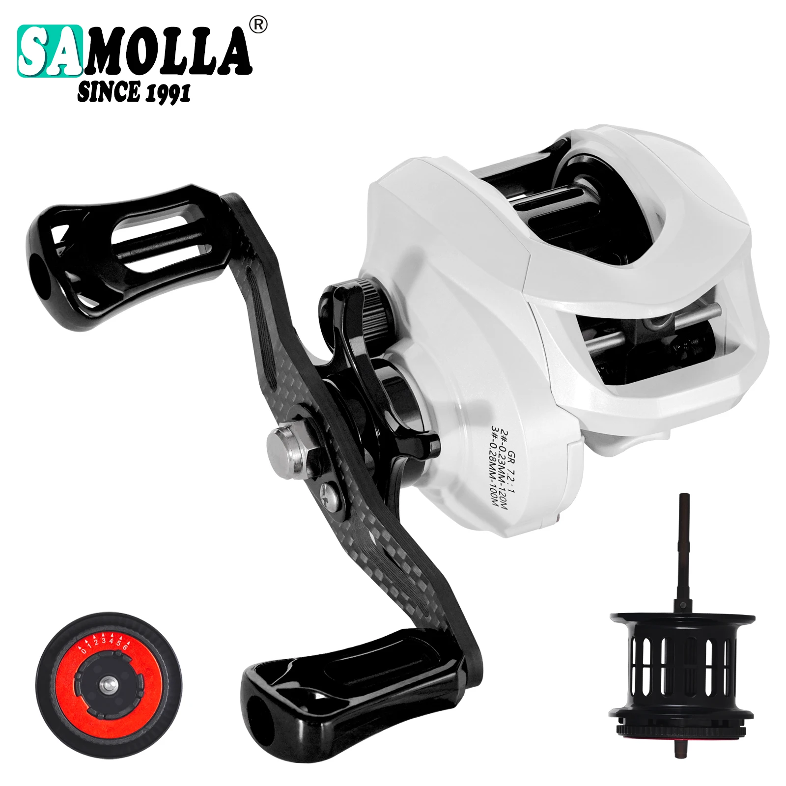 Urltra-Light Kohle faser Körper Arm Köder Casting Angel rolle super leicht 145g flache Spule Magnet-und Fliehkraft bremsen