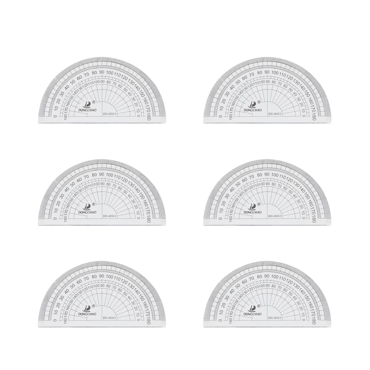 10pcs Clear Plastic Protractor Math Protractor 180 Degrees Protractor For Angle Measurement Student School Office Supply 1pc lot hot sale circular 10cm plastic 360 degree pointer protractor rulers angle finder for student stationery gift protractor