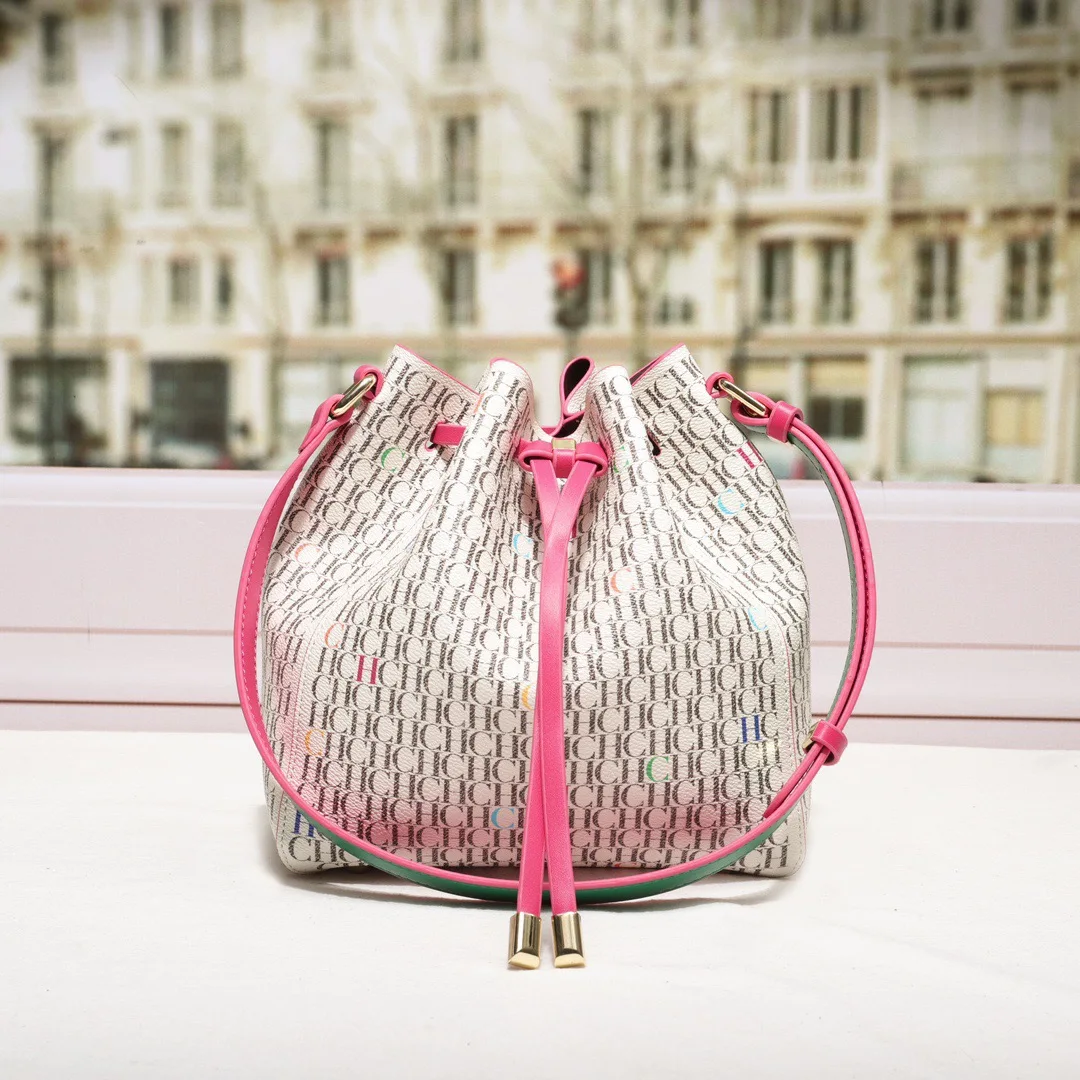 CILMI HARVILL CHHC Women's Small Bucket Bag With Retractable Opening Single Shoulder Crossbody Portable Fashionable