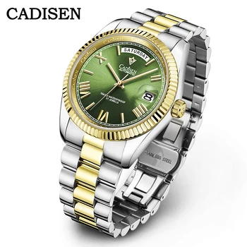 CADISEN C8185 relojes de cristal de zafiro con esfera verde para hombre Japón MIYOTA-8285 Movt reloj mecánico automático para hombre reloj de buceo 1