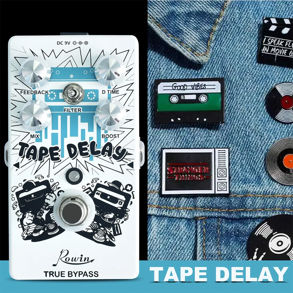

Rowin Tape Delay Digital Pedal Combined With The Filter Modulation Shift To Bring a Reverb-Like Sound Under Super Buffer Circuit