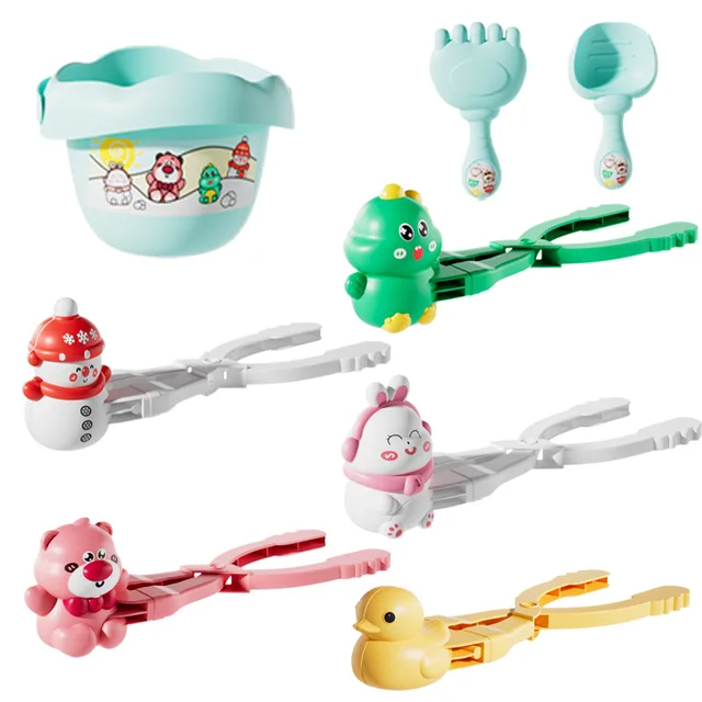 New Snowball Maker Clip For Kids Adult Snowflake animal Shape Clip Tongs for Outdoor Sand Snow Ball Mold Toys Fight Sports Toys 6