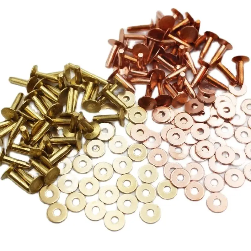100SetsBrassCopperHoseSaddlersRivetsWithWashers.jpg
