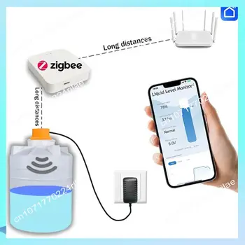 A17Z Tuya Zigbee Ultrasonic Liquid Level Water Real-Time Tank Monitor APP Monitor Water Level Alarm EU PLUG 1