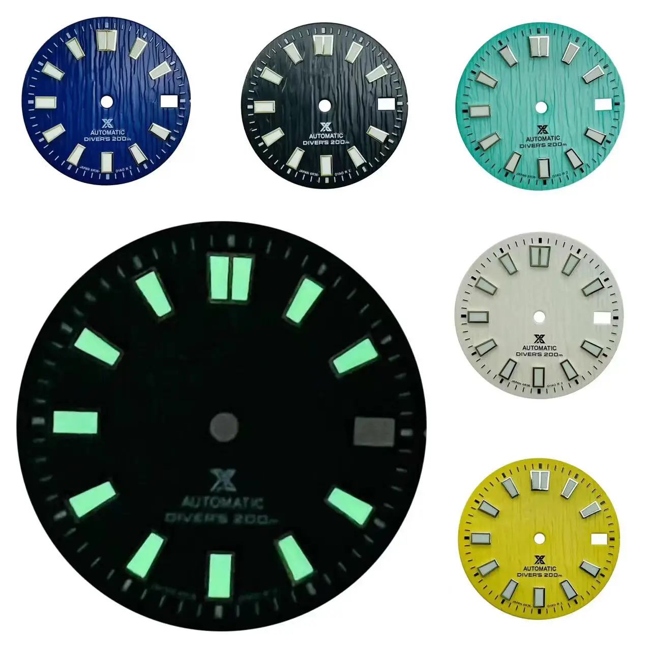 

NH35 28.5mm Dial Yuanzu Mechanical Watch Modification SUB/SKX007 Diving Green Luminous NH36/4r/6r Movement S Logo