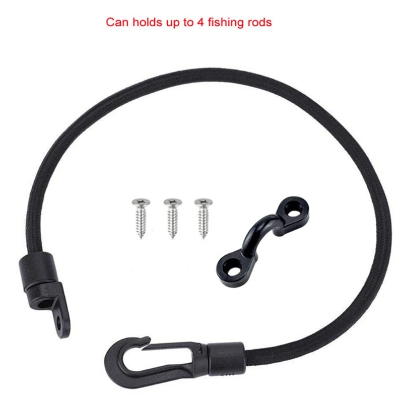 Fishing Rod Holder Bracket Rest Gear Accessories 2 Sets Rod Strap Holder Deck Mount Connector Mount Rod Strap Hold Down for Bass Boat Kayak Boat Fishing