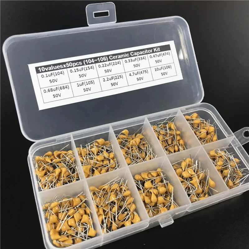 1500pcs 30Valuesx50 10pF-10uF Multilayer Ceramic Capacitor Assorted kit
