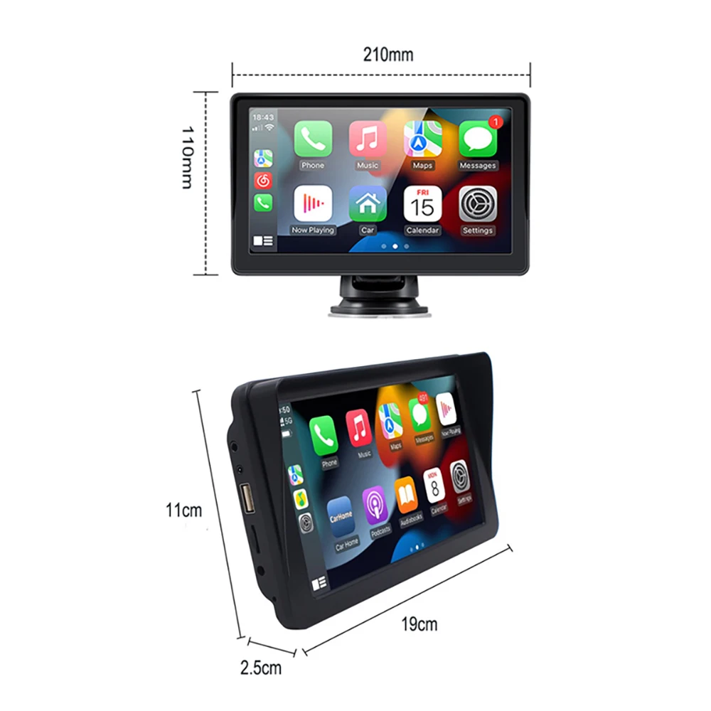 S00f81240884f4910a97e88da3c98a36fH Portable Car Radio Multimedia Video Player 7 Inch Wireless Carplay Android Touch Screen Universal Car Intelligent Systems