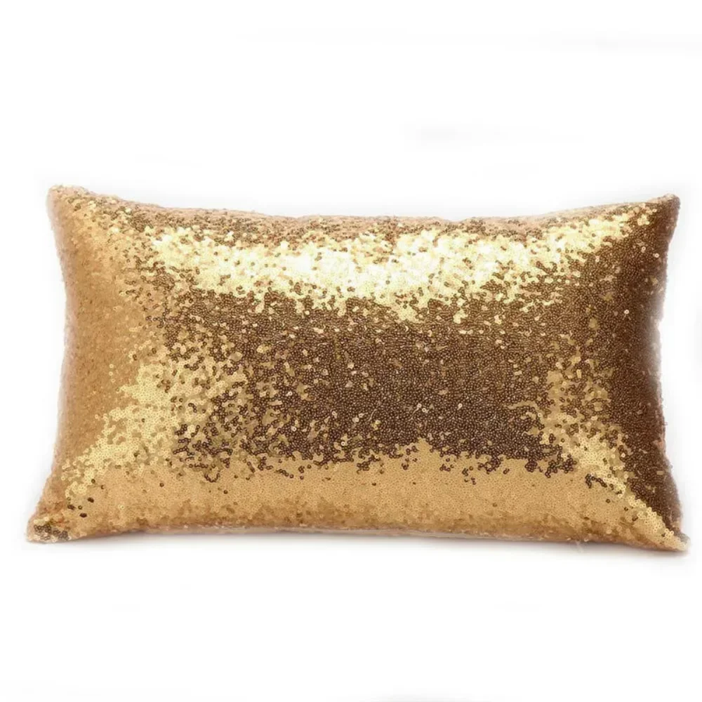 

Gold Glitter Cushion Pillow Cover Cushion Cover Sequin 30x 50cm forParty Wedding Home Sofa , back seats,Pillowcase