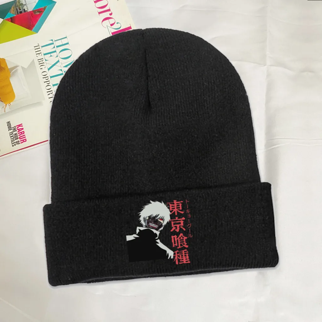 

Tokyo Ghoul Juuzou Suzuya Manga Skullies Beanies Caps Looking Down Knitted Winter Warm Bonnet Hats Unisex Ski Cap