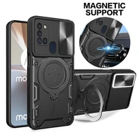 For Samsung Galaxy A21S Case Magnetic Car Holder Metal Ring Slide Armor Phone Case for Samsung A21S A217F A 21S A21 S Back Cover 1