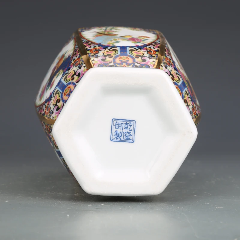 Jingdezhen Porcelain Vase Porch Ornaments Antique Official Enamel Porcelain Antique Collection Square Vase 6