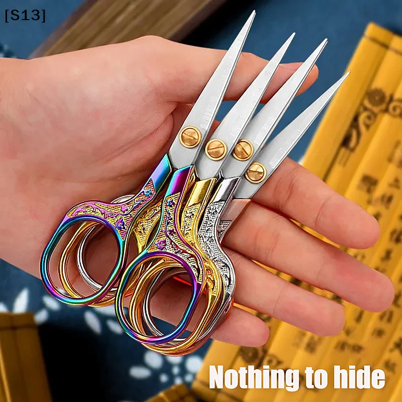 빈티지 스테인레스 스틸 가위 재봉 원단 커터 자수 가위 재단사 가위 재봉 도구 DIY 재봉 액세서리[S13]