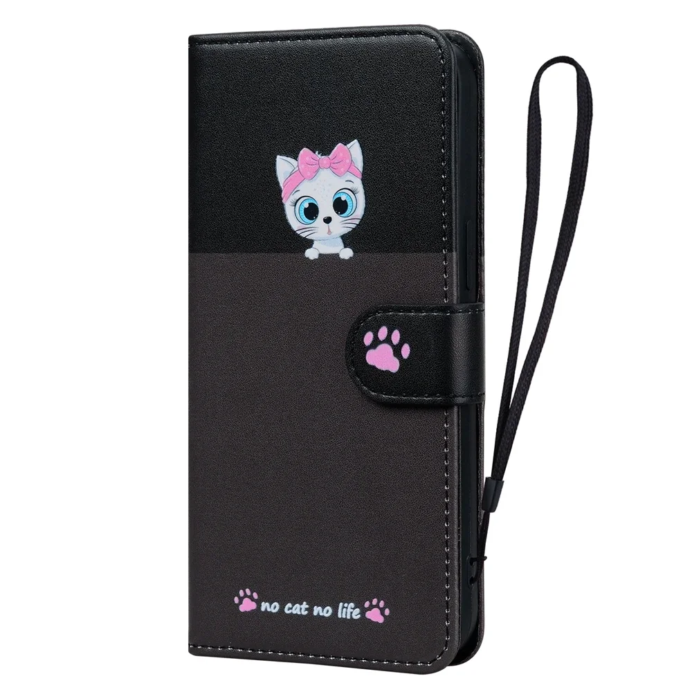 Adorable Kawaii Cat Leather Wallet Flip Phone Case