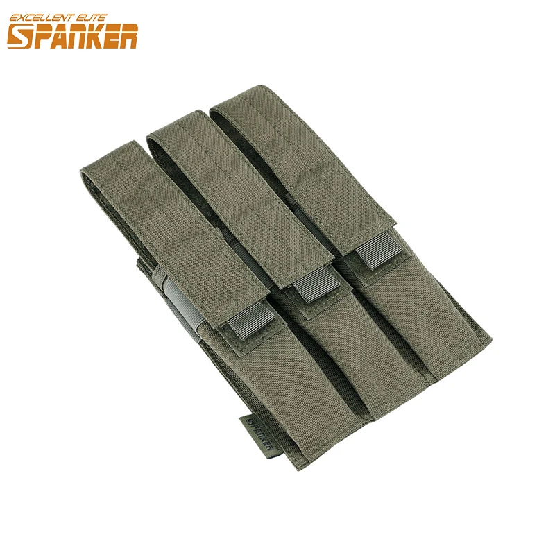 Eccellente Elite Spanker Tactical Triple Magazine Pouch 9Mm/Mp5/ Mp7/Arp9 Magazine Mag Molle Hunting Gun Accessori Borse