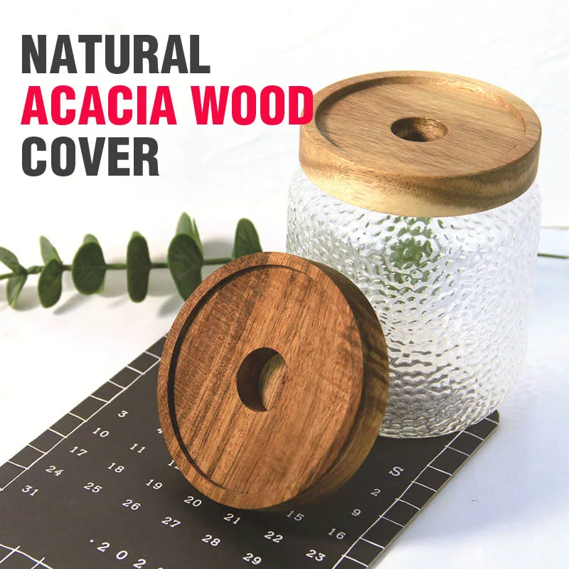 Food Cover Kitchen Utensils Acacia Wood Sealing Lid 1PC