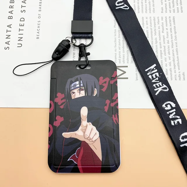 Naruto Classic ID Badge Holder Lanyard w/ Rubber Pendant And Collectible  Sticker Black