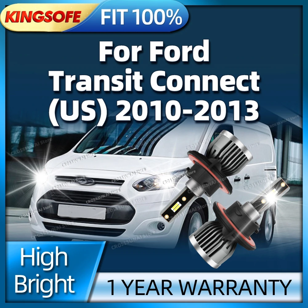 2Pcs LED Headlight 180W H13 CSP Turbo Car Light 12V 6000k Anti-Glare For Ford Transit Connect(US) 2010 2011 2012 2013