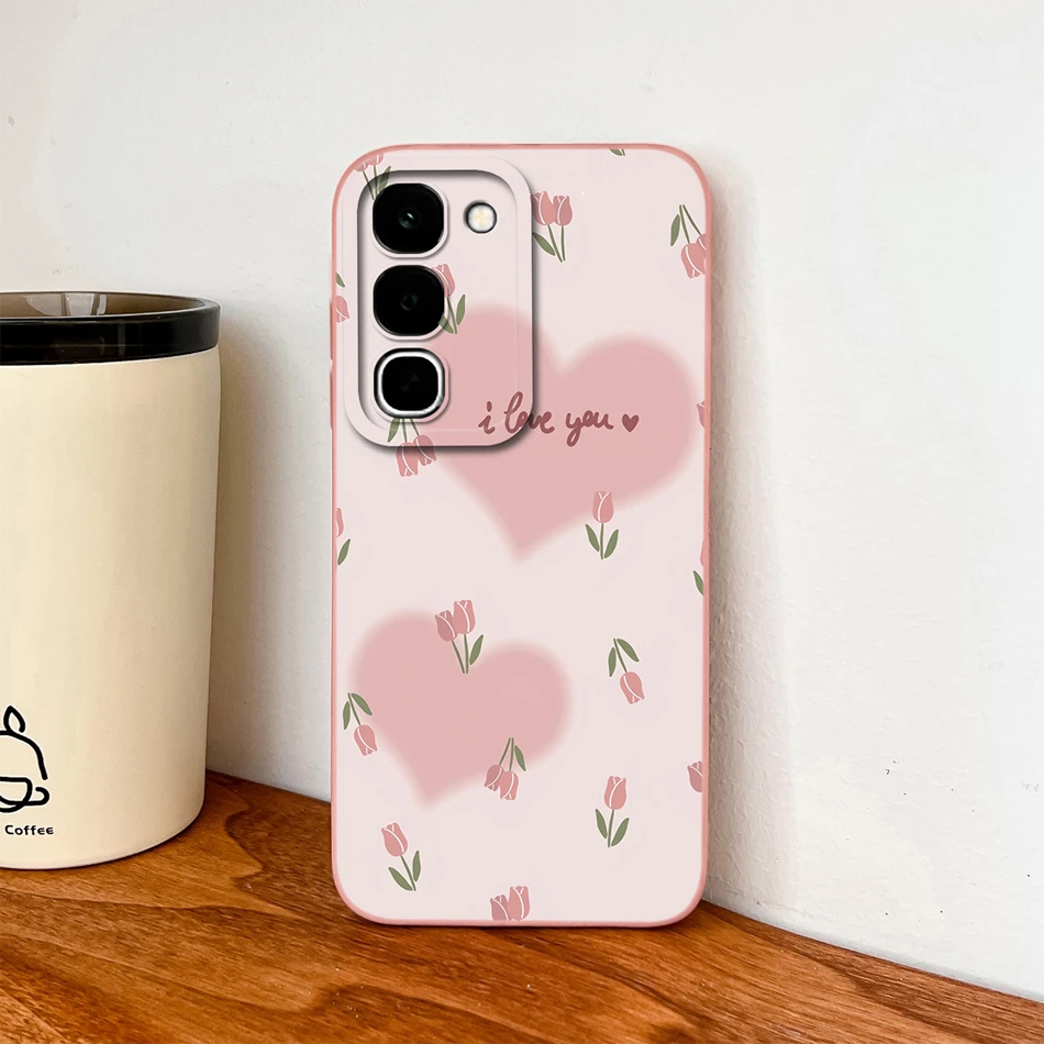 Sweet Flower Bunny Soft Liquid Silicone Lens Protection Phone Cover