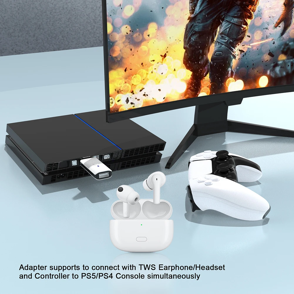 게임패드 무선 USB 어댑터, PS5, PS4, NS, P3 용, 블루투스 호환 컨트롤러 변환기, 게임 액세서리