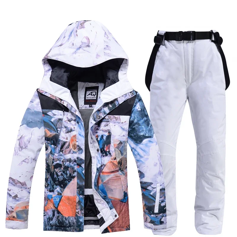 -30 Degree Thick Warm Women's Ski Suit Outdoor Ski Clothing Windproof Waterproof Snowboard Suit Snow Pants Winter Female Jacket