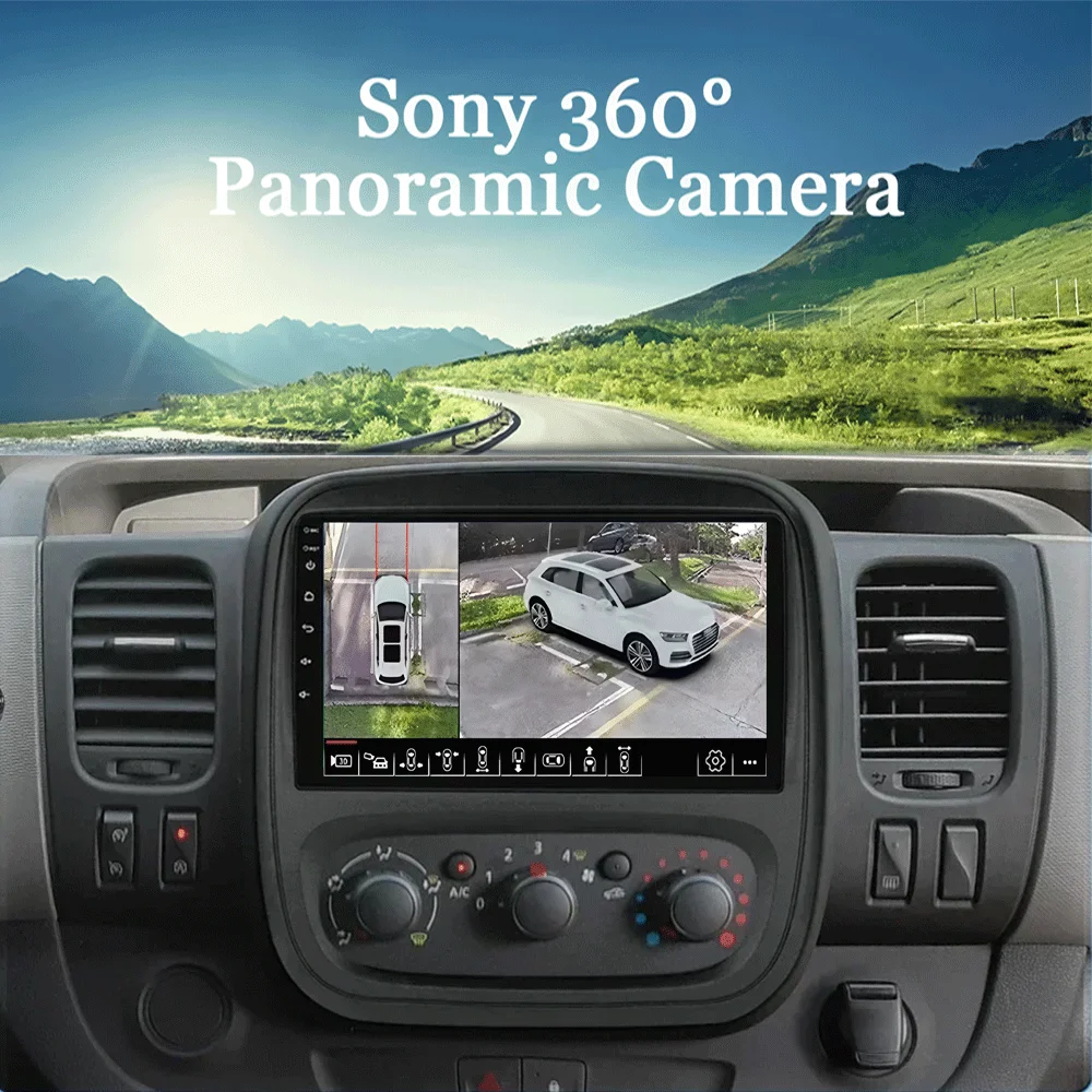 9 Pollici Android 13 Autoradio per Renault Trafic 3 2014-2021/Opel Vivaro B 2014-2018 Navigazione GPS Touch screen con Bluetooth SWC FM RDS Radio AHD WIFI DVR Ventola di raffreddamento(2+32G