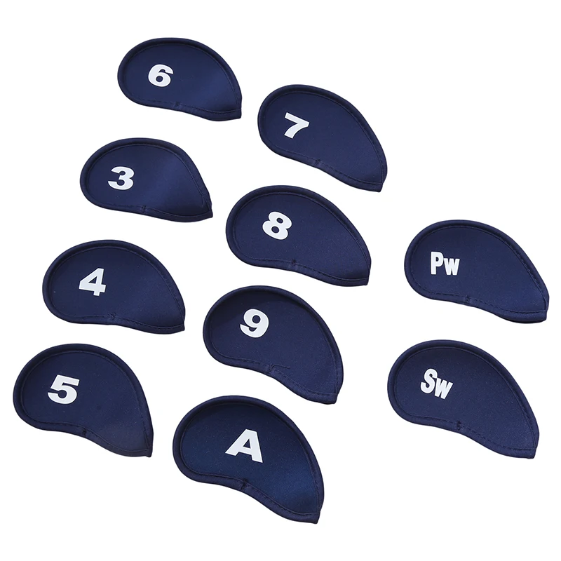 10 stücke Golf Head Covers Club Eisen Protector Neopren Headcover Golf Zubehör Schwarz Golfer Licht Geschenk Für Golfer Drei Farben – Detail 16