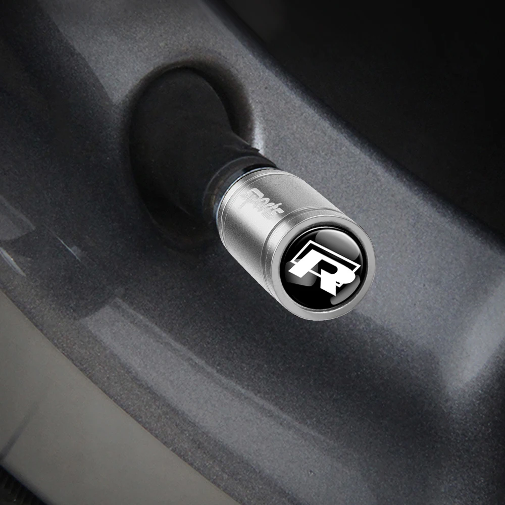 Car 3D Metal Wheel Stem Air Valve Caps Tire Dust Cover for Volkswagen VW GTI R Golf 7 Polo Tiguan Passat Jetta Lavida Rline tire valve caps