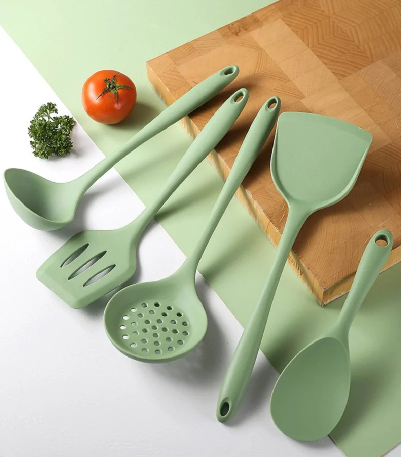 

5pcs/set Kitchen Utensils Set Non-stick Kitchenware Cooking Tools Spoon Soup Ladle Spatula Shovel Tools Silicone Kitchen Gadget