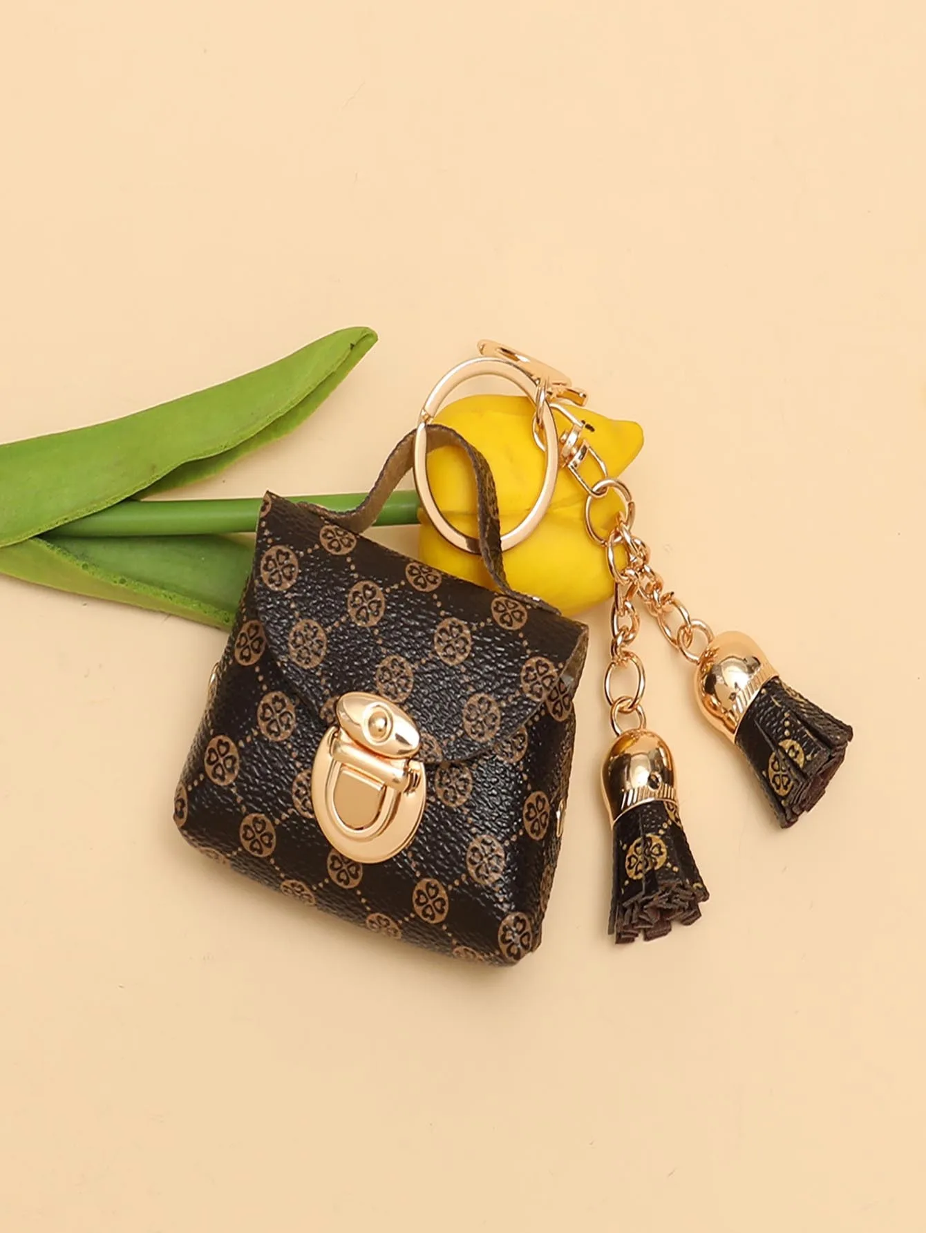 Neue Stil Modische Kopfhörer Tasche Hand Seil Schlüsselbund Dot PU Mini Lock Schlüssel Tasche Anhänger Zubehör für Frauen Mädchen – Detail 6