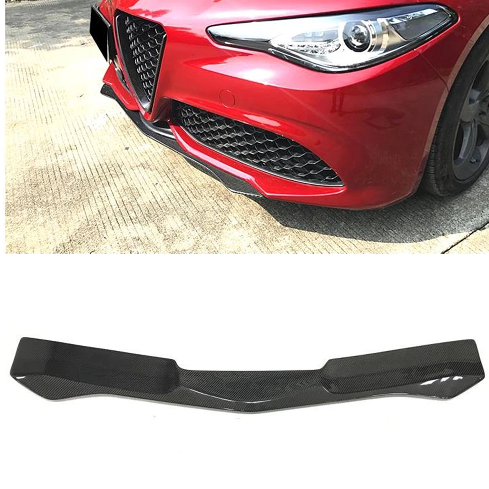 

For Alfa Romeo Giulia Sport 2016-2022 Front Bumper Spoiler Lip Real Carbon Fiber Lower Body Kit Splitter Guard Plate Chin Blade