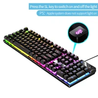 YINDIAO Keyboard Gaming Wired Laptop Desktops PC Computer Office Accessories Low Profile Gamer Keyboards With Numpad 6