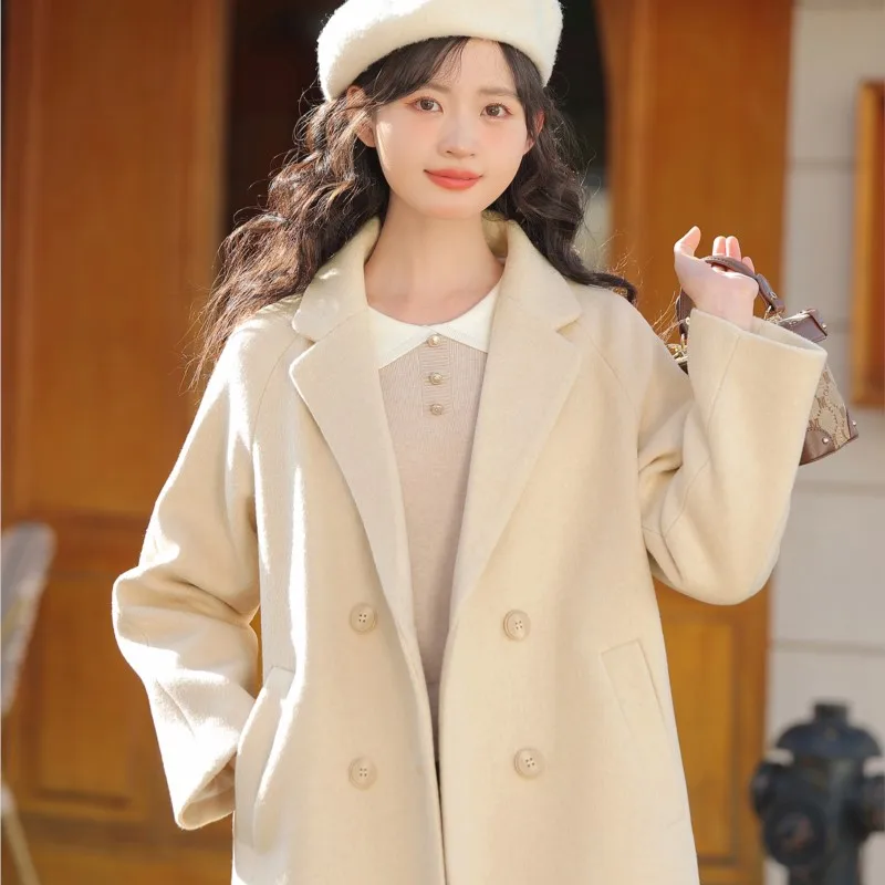 

New Woolen Overcoat Mid-Length Small Suit Coat for Women