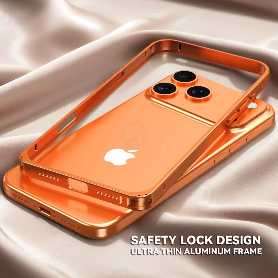 Sleek Ultra-Thin Orange Aluminum Bumper Case
