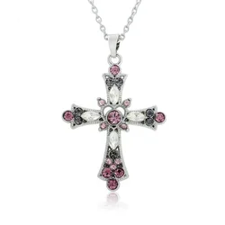 Gothic Zircon Cross Necklace - Unisex Y2K Irregular Pendant Jewelry (Style7)