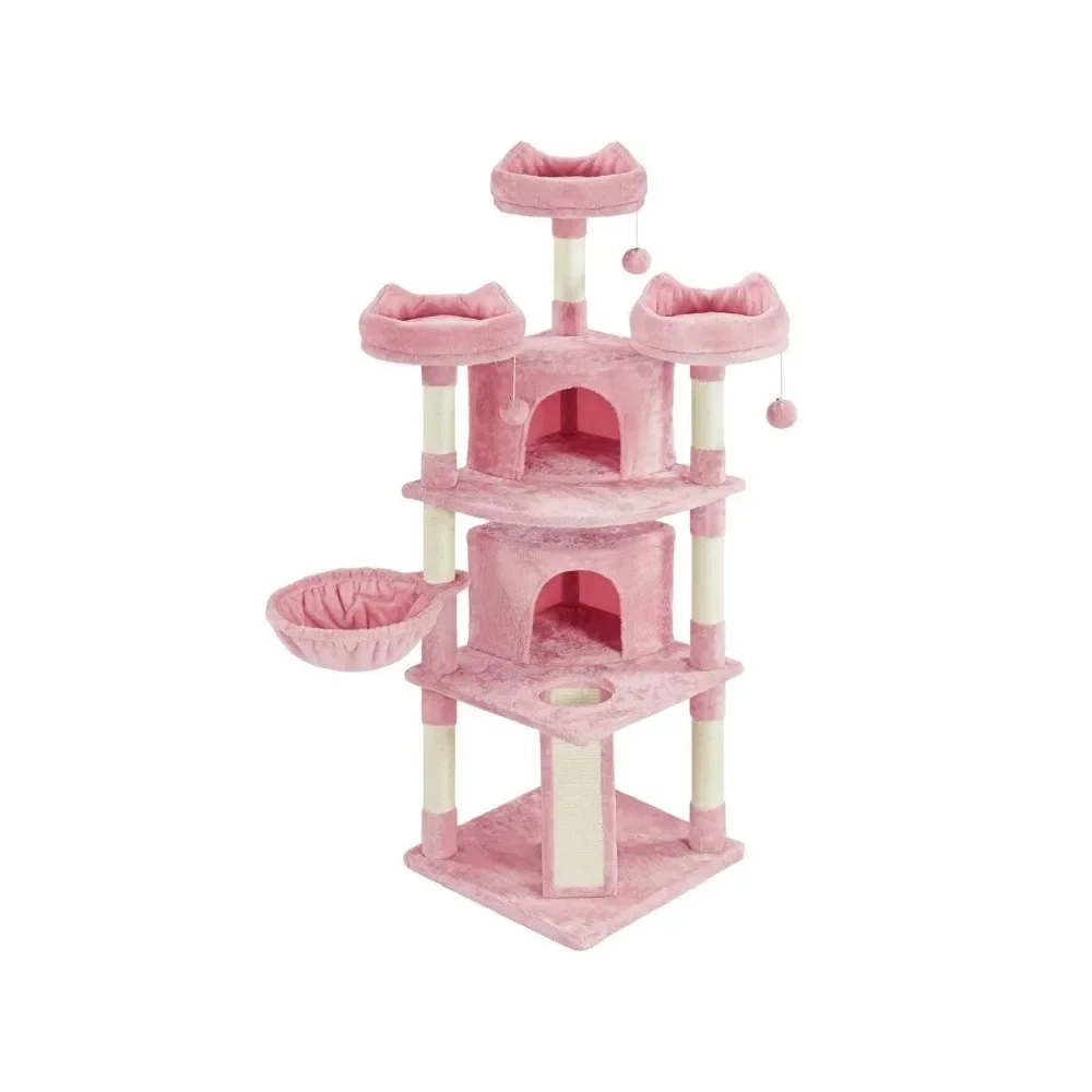 

Pink Scraper Tower for Cats Accessories for Home 69“ H Cat Tree Cat Tower With Condos Platforms Scratching Posts Pet Toys Sisal