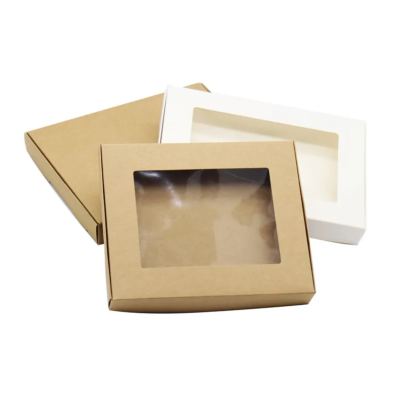 Confezione Regalo In Carta Kraft Da 50 Pezzi Di Scatola Di Sapone, Con Caramelle Per Finestre In Pvc Trasparente, Adatta Per Display Kraft Pap Per Art